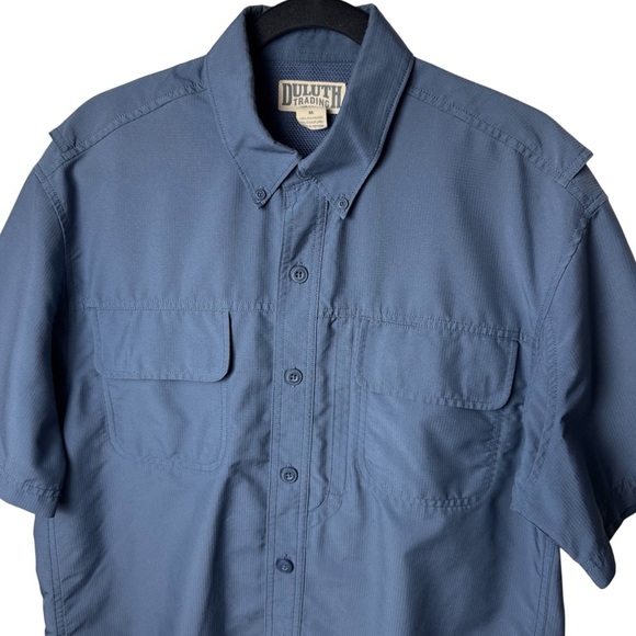 Duluth Trading Co. Blue Vented Fishing Outdoors Short Sleeve Utility Shirt M - Picture 3 of 10